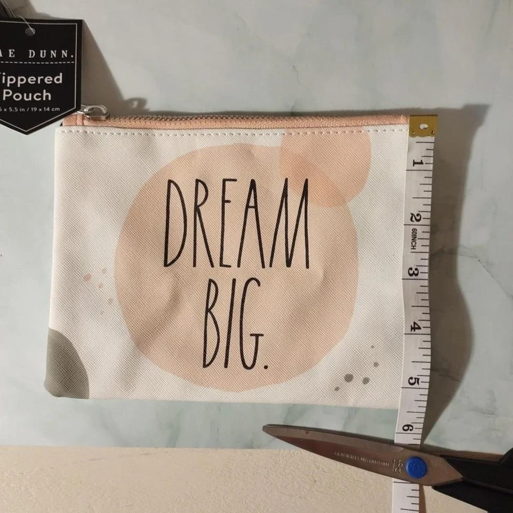 RAE DUNN zippered pouch lot of‎ 2 makeup stash treat pouches